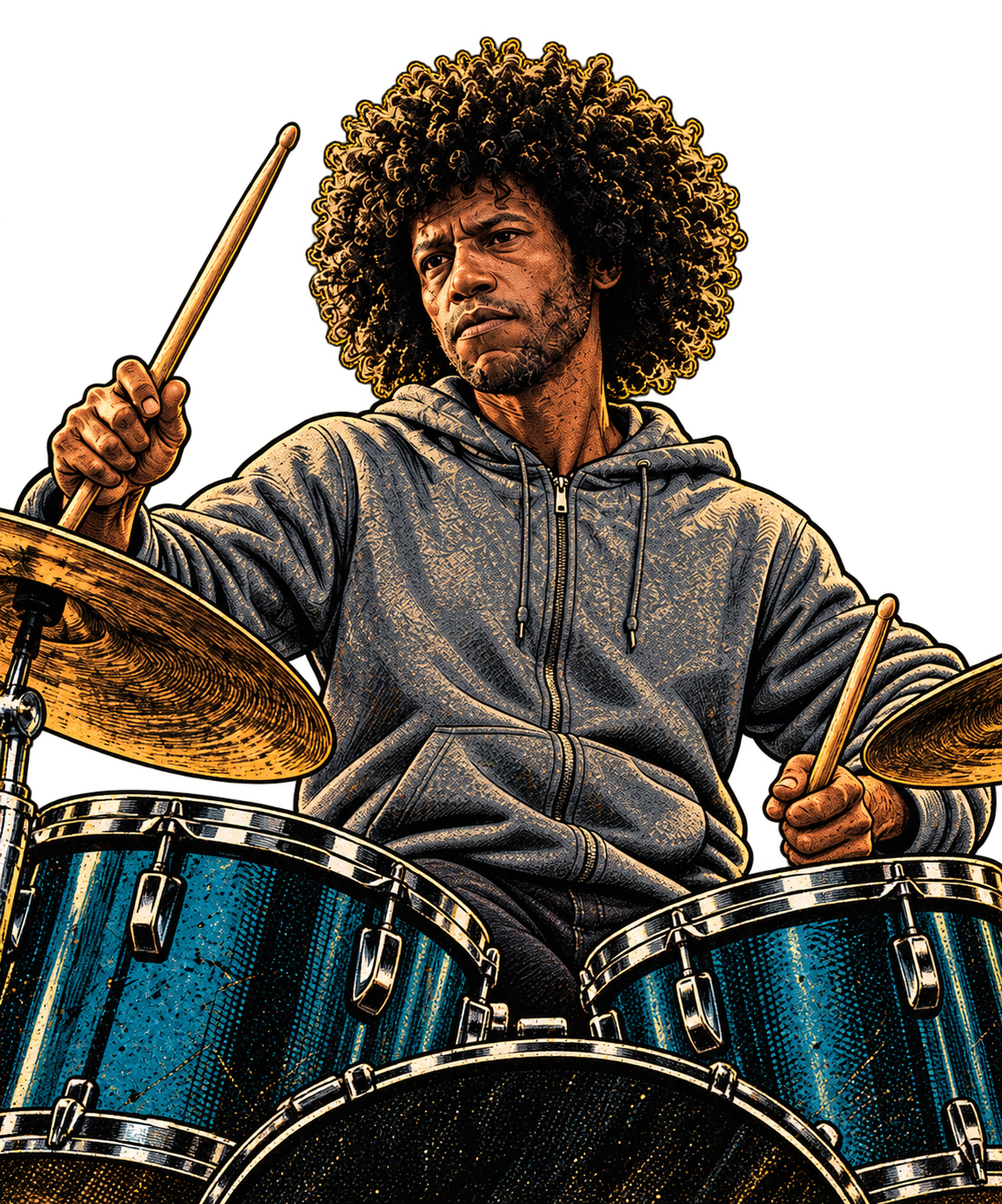 Juka Beat tocando bateria